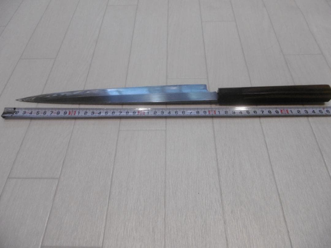 刀匠　一竿子忠鋼　柳包丁 (ダマスカス模様)(波紋)