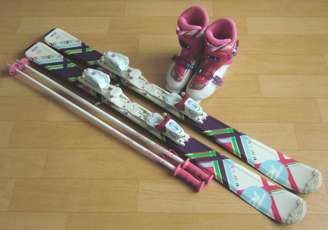 ■■1月限定■送料無料■ロシニョール■子供用スキー4点セット■板120靴22■■