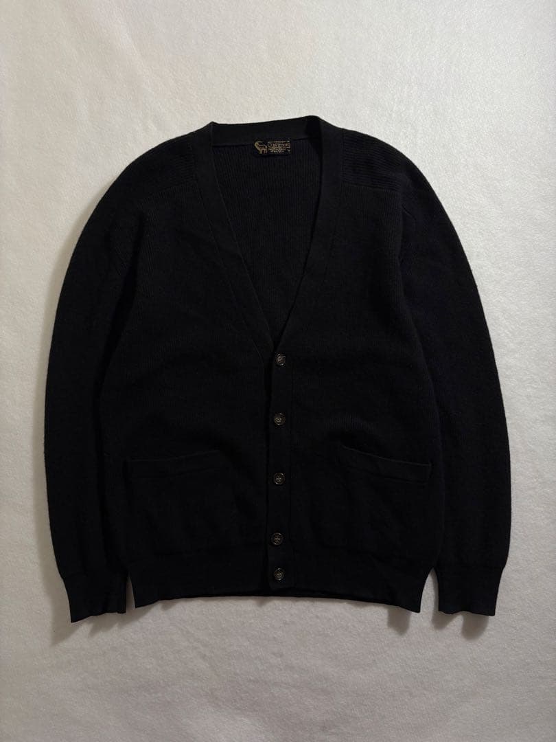 ブラック希少カシミヤ100%90s cashmereカーディガン　カートコバーン