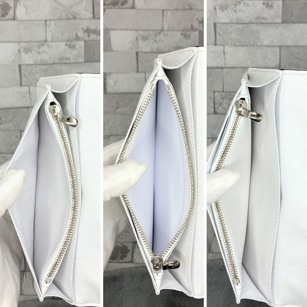 ルイヴィトン タイガラマ ポルトフォイユブラザNM 人気 白　ロングウォレット