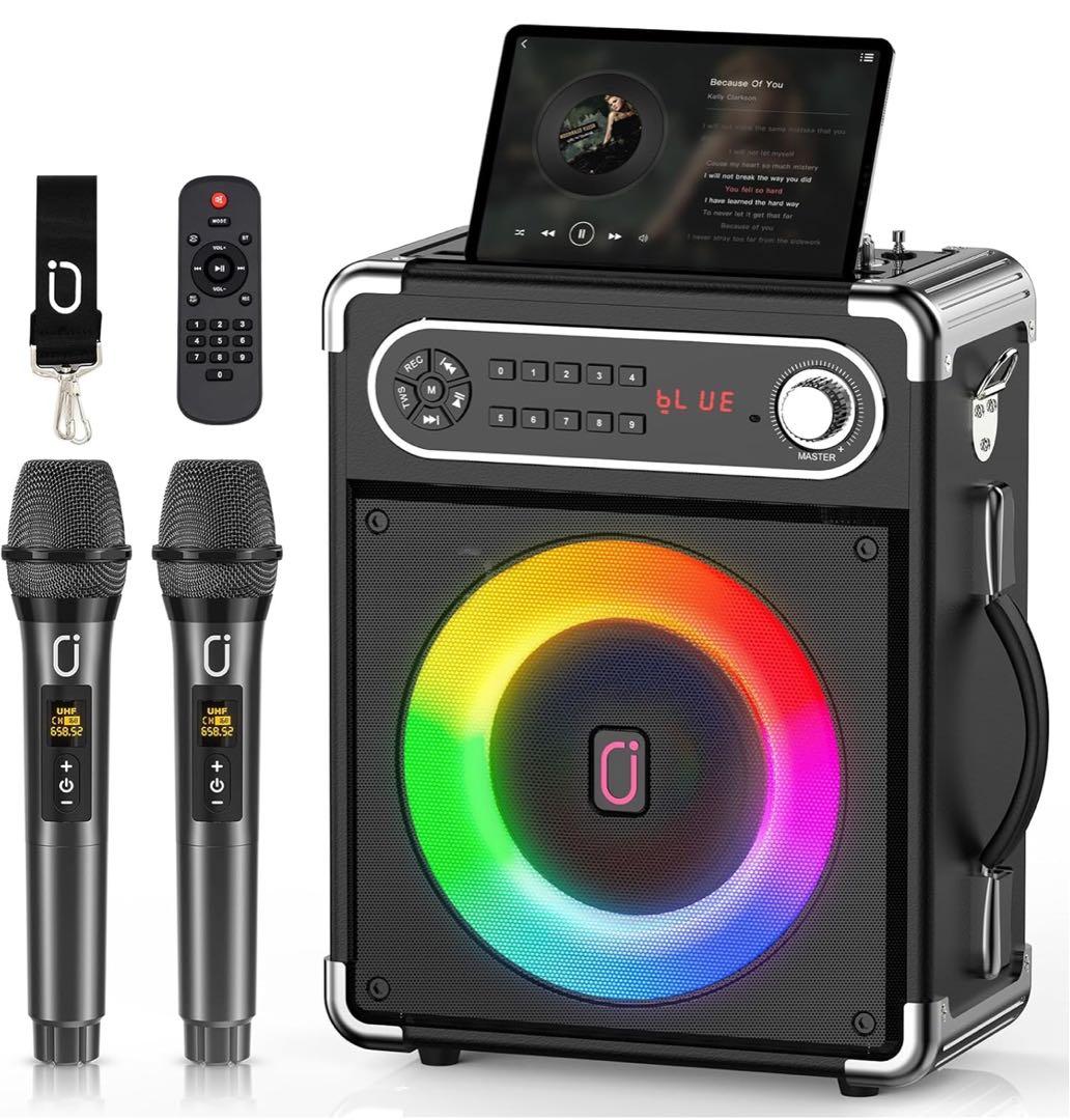JYX S55カラオケセット ワイヤレスマイク×2 スピーカーBluetooth