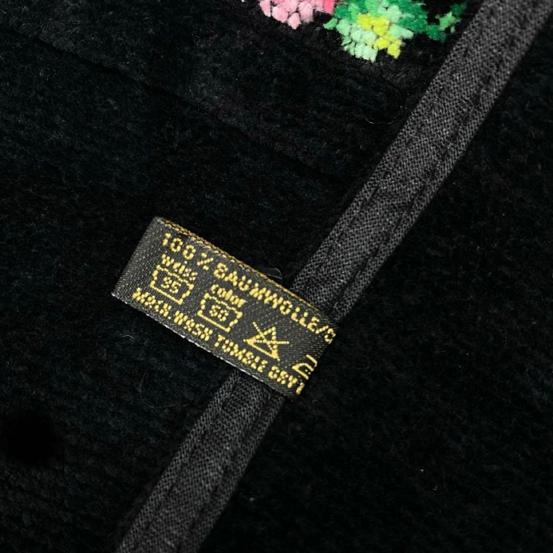 未使用 FEILER フェイラー 花柄 エプロン ブラック シェニール織